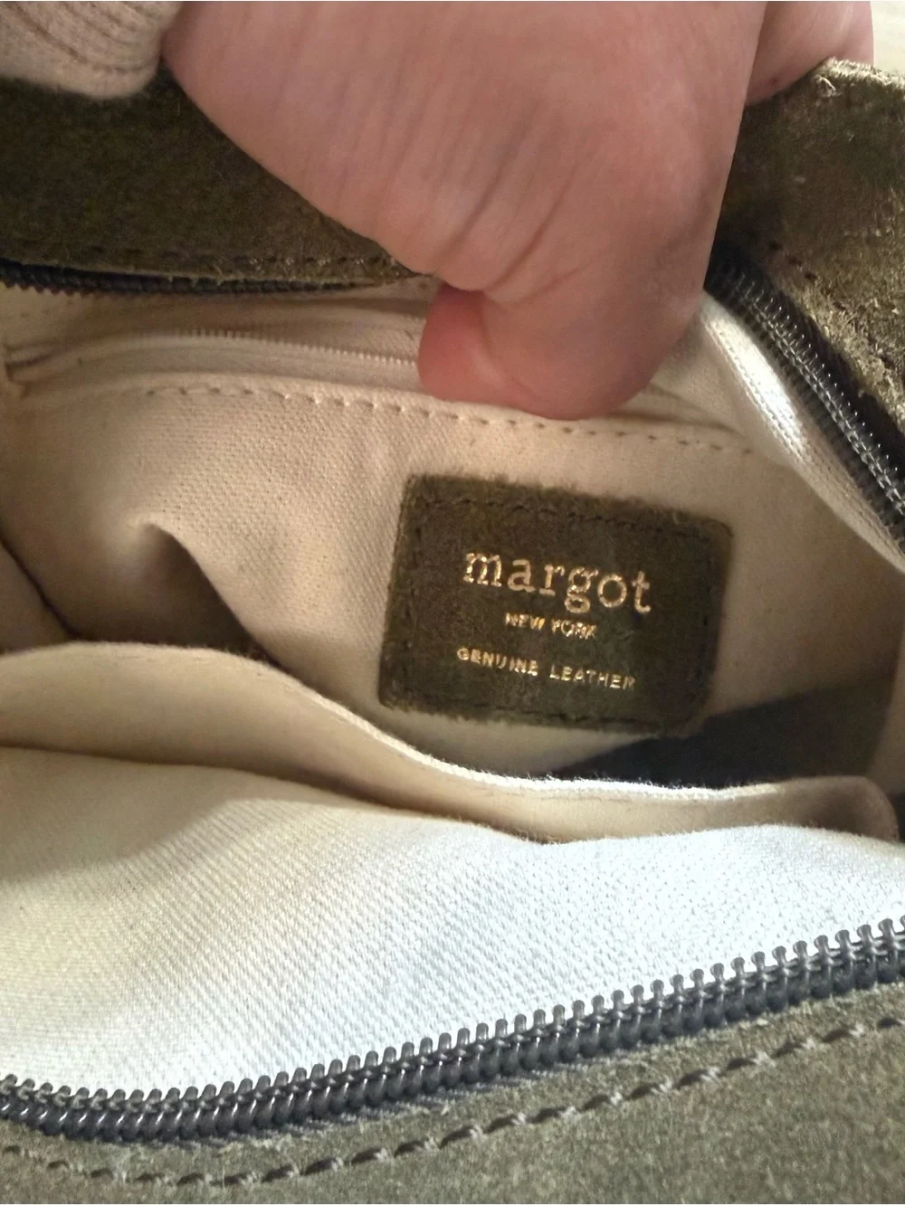 margot Olive Suede bohemian-style crossbody bag